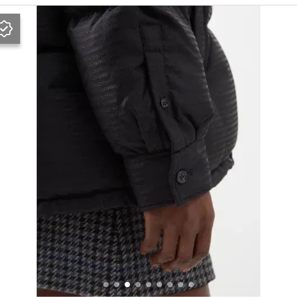 PRADA Logo-Jacquard Hooded Re-Nylon Down Jacket Black Size 38 - Picture 5 of 8